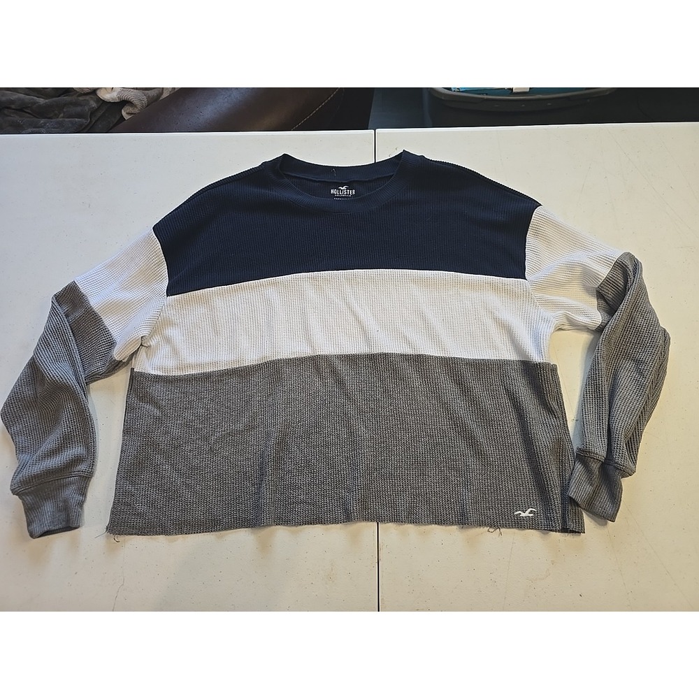 Hollister California‎ Boyfriend Tee Long Sleeve Medium M Knitted Crew Neck Loose